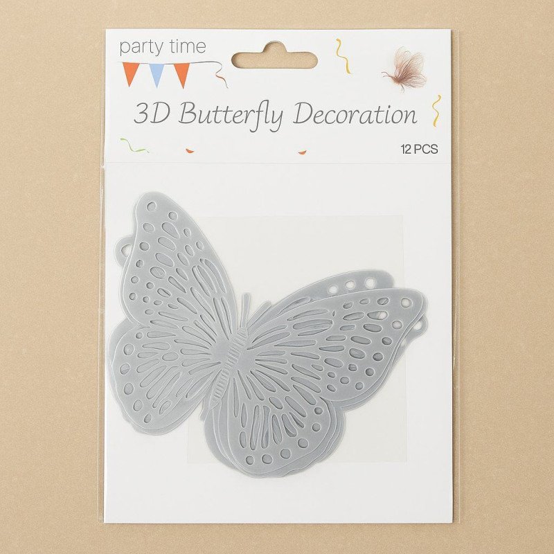3D Butterfly Decoration Party Time 12pcs - QMZS500-H2